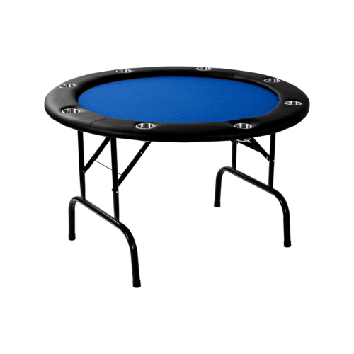 Pokertisch - zusammenklappbar - blau rund